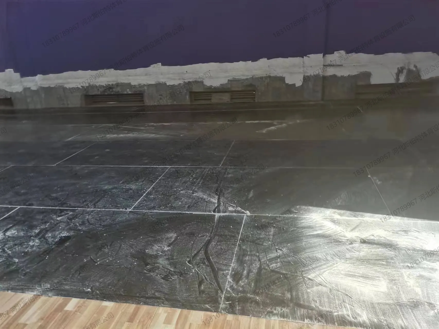 杭州西湖区三墩中学730平方米枫桦木B级单龙骨运动木地板案例 - 第 2 张