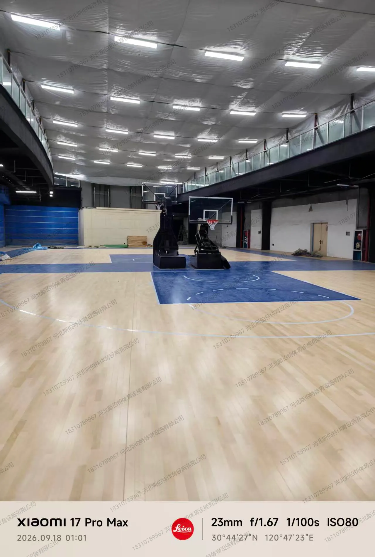 浙江嘉兴龙润大厦篮球馆3D打印logo枫桦木运动木地板案例 - 第 12 张